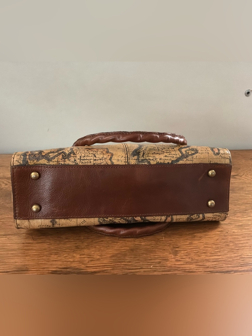 Patricia Nash Leather Map-Print Satchel - Picture 11 of 11